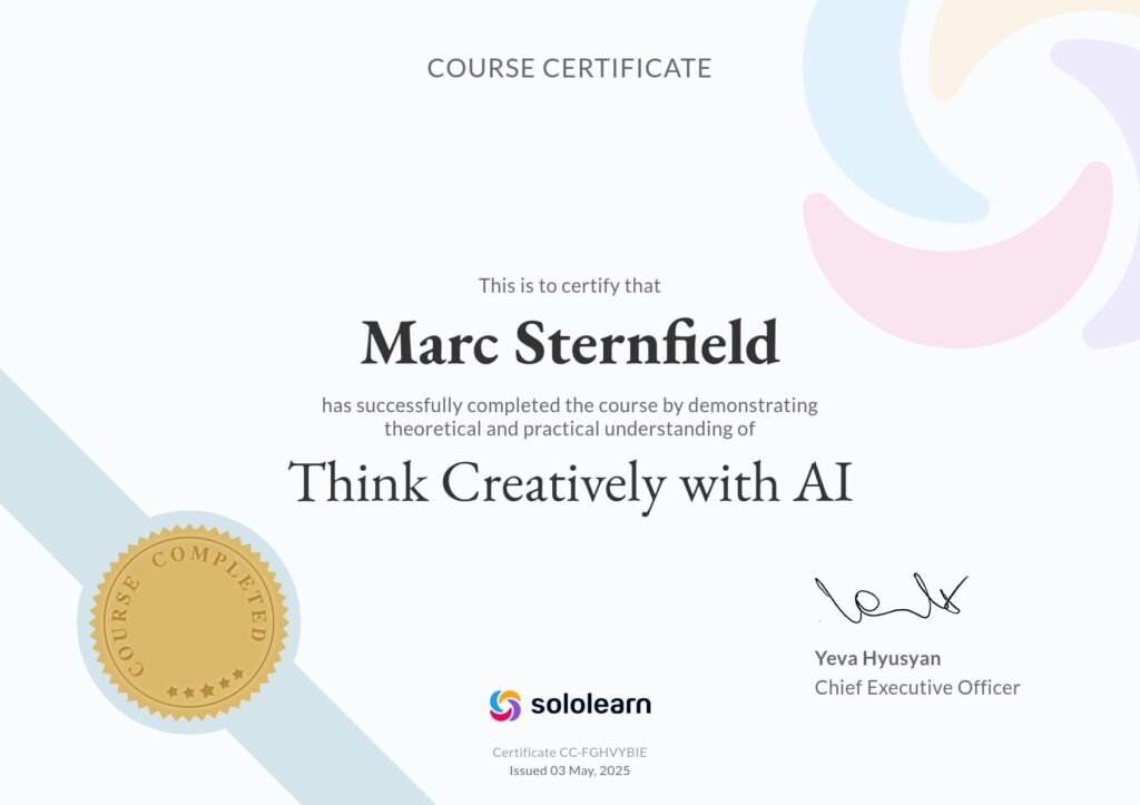 Think Creatively with AI Certificate